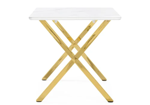 Керамический стол Селена 3 180х90х77 белый мрамор / золото 572190 Woodville столешница белая из керамика фото 2