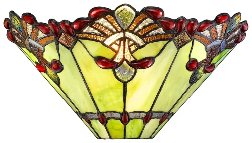 Бра Тиффани 863-821-01 Velante разноцветный на 1 лампа, основание бронзовое коричневое в стиле тиффани орнамент