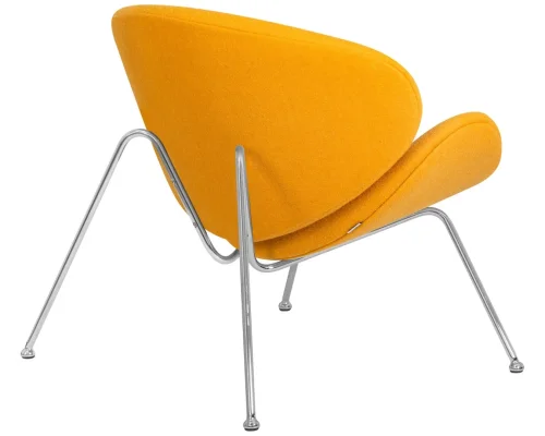 Кресло дизайнерское 72-LMO EMILY, цвет сиденья жетлый (AF13), цвет основания хромированная сталь Dobrin, жёлтый/винил, ножки/металл/хром, размеры - ****810*780 фото 4