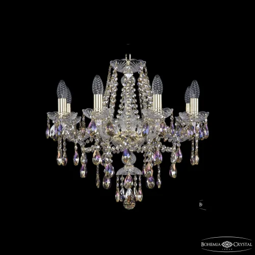 Люстра подвесная 1415/8/200 G R801 Bohemia Ivele Crystal без плафона на 8 ламп, основание золотое в стиле классический sp