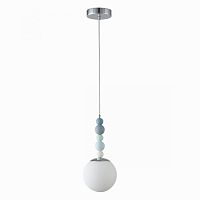 Светильник подвесной Sunday 6525/1 Lumion белый 1 лампа, основание разноцветное хром в стиле современный шар
