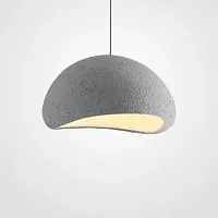 Люстра подвесная CEMENCLOUD B D40 Grey 219859-23 ImperiumLoft серая на 1 лампа, основание чёрное в стиле скандинавский лофт минимализм 