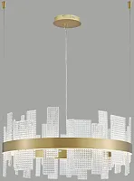 Люстра подвесная LED Lotta WE460.01.303 Wertmark прозрачная на 1 лампа, основание золотое в стиле современный 