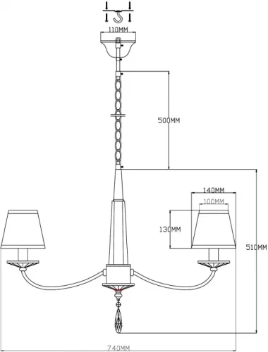 Люстра подвесная Inna V2662-8P Moderli белая на 8 ламп, основание хром в стиле современный  фото 2