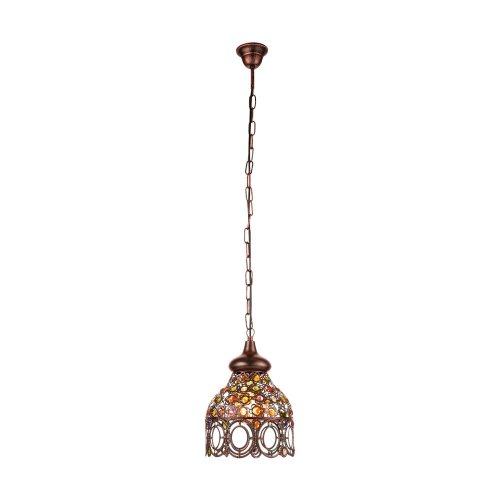 Cветильник подвесной JADIDA 49765 Eglo разноцветный 1 лампа, основание медь в стиле восточный 
