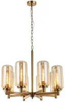 Люстра подвесная Bauers 2149/05/08P Stilfort янтарная на 8 ламп, основание бронзовое в стиле современный 