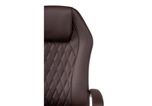 Компьютерное кресло Damian brown 15744 Woodville, коричневый/экокожа, ножки/металл/хром, размеры - *1330***650*670 фото 8