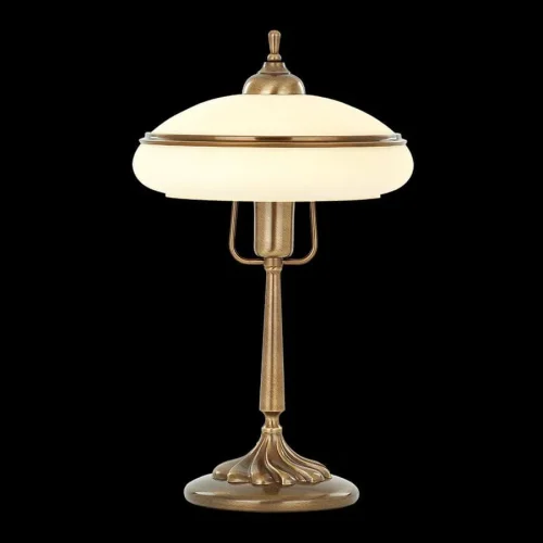Настольная лампа San Marino SAN-LG-1(P) Kutek бежевая 1 лампа, основание бронзовое металл в стиле американский  фото 3