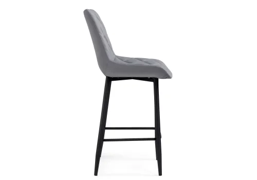 Полубарный стул Баодин К Б/К светло-серый / черный 517142 Woodville, серый/велюр, ножки/металл/чёрный, размеры - ****500*560 фото 4