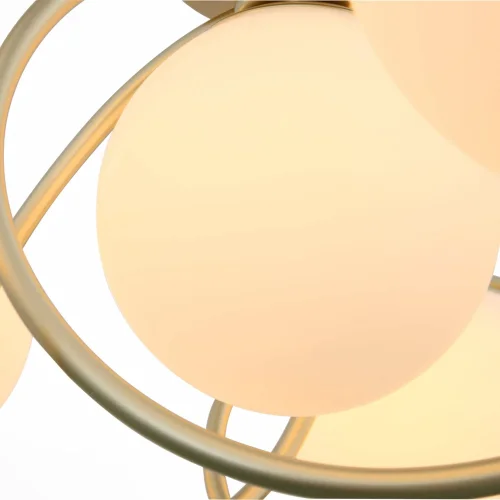 Люстра потолочная Acini SL711.202.06 Evoluce белая на 6 ламп, основание золотое в стиле современный шар фото 3