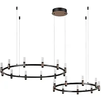 Люстра подвесная LED Candel 5009/98LA Odeon Light белая на 1 лампу, основание чёрное в стиле современный кольца Люстра подвесная LED Candel 5009/98LA Odeon Light белая на 1 лампу, основание чёрное в стиле современный кольца