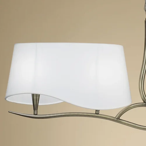 Люстра подвесная  NINETTE CUERO - PANT. CREMA 1921 Mantra белая на 4 лампы, основание бронзовое в стиле современный  фото 4