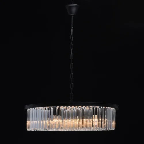 Люстра подвесная хрустальная Гослар 498014910 MW-Light прозрачная на 10 ламп, основание чёрное в стиле современный  фото 5