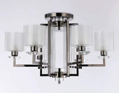 Люстра потолочная LED TR4422 Ambrella light белая на 6 ламп, основание хром в стиле классический современный  фото 6