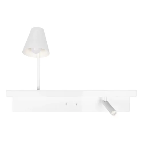 Бра с выключателем Shelf 10216/2W White LOFT IT белый на 1 лампа, основание белое в стиле современный с полкой для чтения