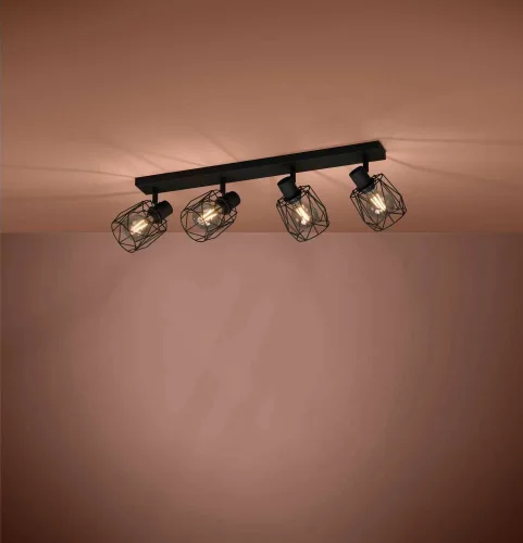 Спот с 4 лампами Tossino 390044 Eglo чёрный E27 в стиле лофт современный  фото 2