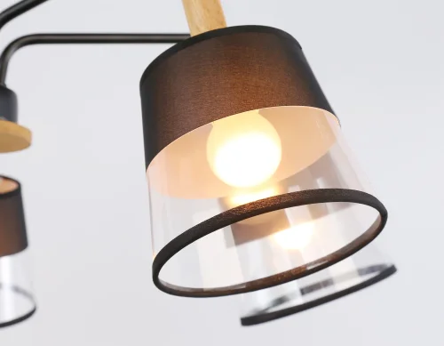 Люстра потолочная TR4741 Ambrella light прозрачная на 5 ламп, основание чёрное в стиле современный  фото 4