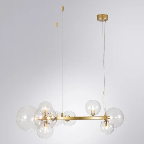 Люстра подвесная Vincent A7790SP-10GO Arte Lamp прозрачная на 10 ламп, основание золотое в стиле современный шар фото 2