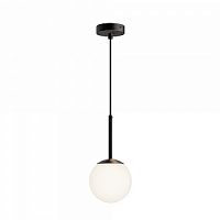 Светильник подвесной Basic form MOD321PL-01B Maytoni белый 1 лампа, основание чёрное в стиле современный шар