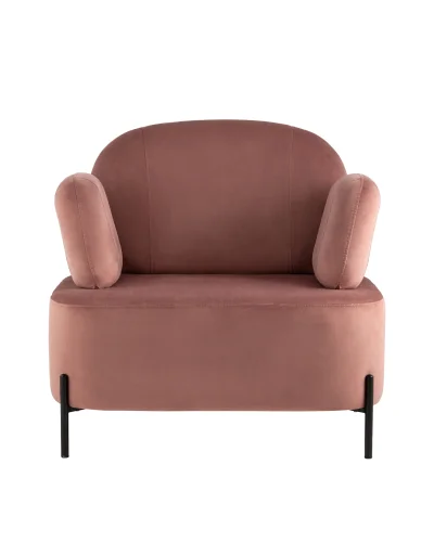 Кресло Кэнди велюр пыльно-розовый УТ000035880 Stool Group, розовый/велюр, ножки/металл/чёрный, размеры - ****860*790мм фото 2