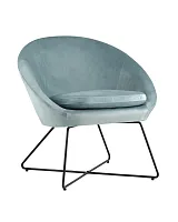 Кресло Колумбия, вельвет, пыльно-голубой УТ000001784 Stool Group, голубой/велюр, ножки/металл/чёрный, размеры - ****700*660мм