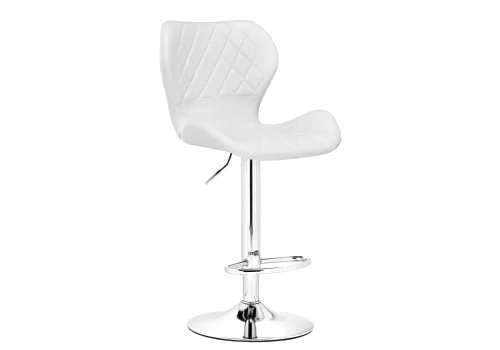 Барный стул Porch chrome / white 15646 Woodville, белый/экокожа, ножки/металл/хром, размеры - *1130***480*470
