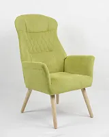 Кресло Парлор салатовый УТ000037094 Stool Group, зелёный/рогожка, ножки/дерево/коричневый бежевый, размеры - *1000***640*680мм
