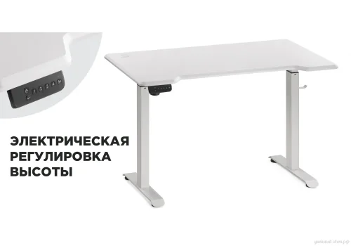 Компьютерный стол Маркос с механизмом подъема 120х75х75 белый / шагрень белая 578481 Woodville столешница белая из мдф