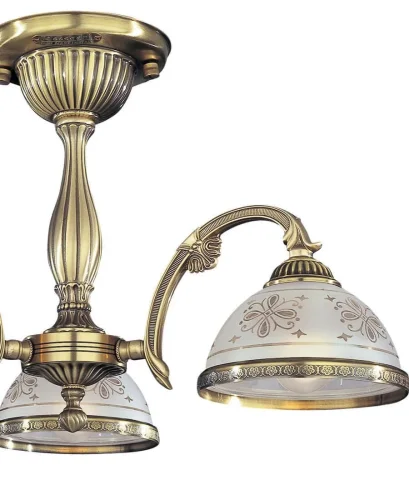 Люстра потолочная  PL 6022/3 Reccagni Angelo прозрачная белая на 3 лампы, основание античное бронза в стиле классический  фото 2