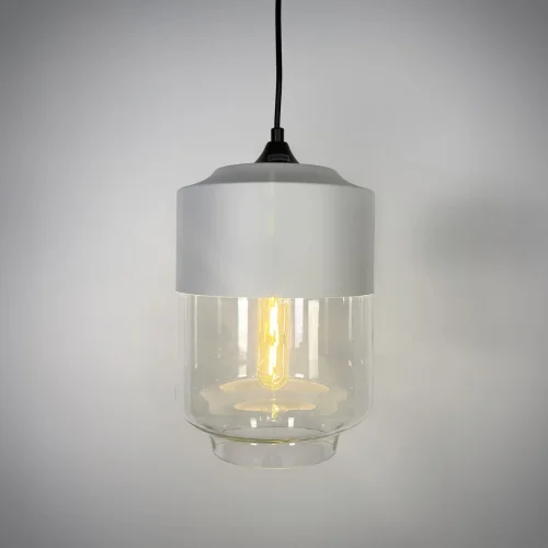 Светильник подвесной NORD A D18 White/Transparent 190484-26 ImperiumLoft прозрачный 1 лампа, основание белое в стиле современный  фото 6