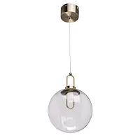 Светильник подвесной LED Крайс 657011101 DeMarkt прозрачный 1 лампа, основание бронзовое в стиле современный шар
