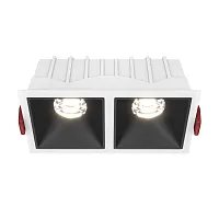 Светильник точечный Alfa LED DL043-02-10W4K-D-SQ-WB Maytoni белый чёрный 2 лампы, основание белое чёрное в стиле современный 