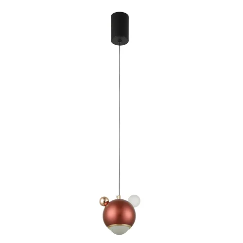 Светильник подвесной LED AMIGO SP LED RED Crystal Lux красный 1 лампа, основание чёрное в стиле современный шар фото 2
