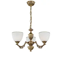 Люстра подвесная  L 8651/3 Reccagni Angelo белая на 3 лампы, основание античное бронза в стиле классический 