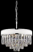 Люстра подвесная хрустальная Clarissa WE136.08.103 Wertmark прозрачная на 8 ламп, основание хром белое в стиле классический 