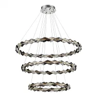 Люстра подвесная ЛЕД Диаманта (Diamanta) SL6009.103.03 ST-Luce серая на 1 лампу, основание золотое в стиле современный кольца Люстра подвесная ЛЕД Диаманта (Diamanta) SL6009.103.03 ST-Luce серая на 1 лампу, основание золотое в стиле современный кольца