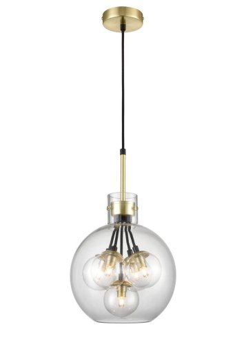 Люстра подвесная Caramella VL5904P35 Vele Luce прозрачная на 5 ламп, основание латунь в стиле современный шар фото 3