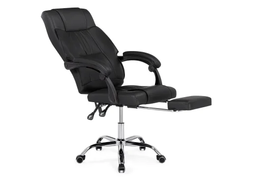 Компьютерное кресло Born black 15345 Woodville, чёрный/экокожа, ножки/металл/хром, размеры - *1120***610* фото 7