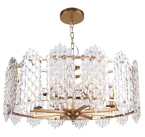 Люстра подвесная Glazgo 1007/03/08P Stilfort прозрачная на 8 ламп, основание золотое в стиле современный Люстра подвесная Glazgo 1007/03/08P Stilfort прозрачная на 8 ламп, основание золотое в стиле современный