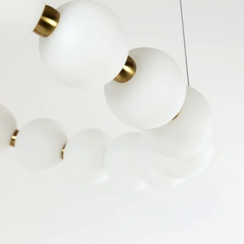 Люстра подвесная LED Gubbare 4014-8P Favourite белая на 1 лампа, основание золотое в стиле современный  фото 6