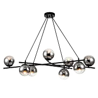 Люстра подвесная Balance 1119/8S Black Escada чёрная серая на 8 ламп, основание чёрное в стиле современный шар