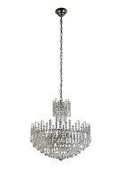 Люстра хрустальная подвесная Lucia E 1.3.60.100 N Arti Lampadari без плафона на 14 ламп, основание никель в стиле современный Люстра хрустальная подвесная Lucia E 1.3.60.100 N Arti Lampadari без плафона на 14 ламп, основание никель в стиле современный