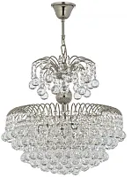 Люстра подвесная хрустальная Pompei E 1.5.40.100 N Arti Lampadari прозрачная на 5 ламп, основание никель в стиле арт-деко классический Люстра подвесная хрустальная Pompei E 1.5.40.100 N Arti Lampadari прозрачная на 5 ламп, основание никель в стиле арт-деко классический