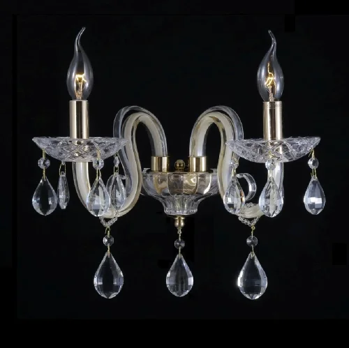 Бра  DALIA AP2 Crystal Lux без плафона на 2 лампы, основание золотое прозрачное в стиле венецианский 