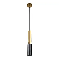 Светильник подвесной Decus 2760-1P Favourite чёрный латунь 1 лампа, основание латунь в стиле современный трубочки