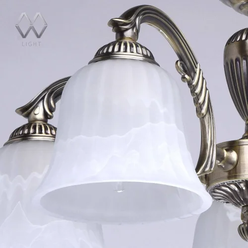 Люстра подвесная Ариадна 450014605 MW-Light белая на 5 ламп, основание античное бронза в стиле классический  фото 4