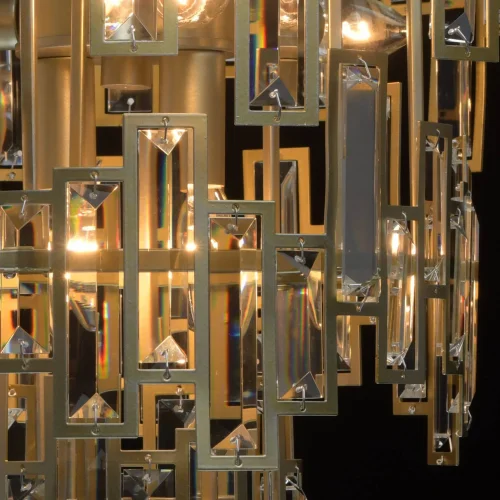 Люстра подвесная хрустальная Монарх 121010611 MW-Light прозрачная на 11 ламп, основание золотое в стиле классический  фото 8