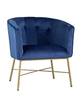 Кресло Шале, велюр синий УТ000005600 Stool Group, синий/велюр, ножки/металл/золото, размеры - ****670*620мм