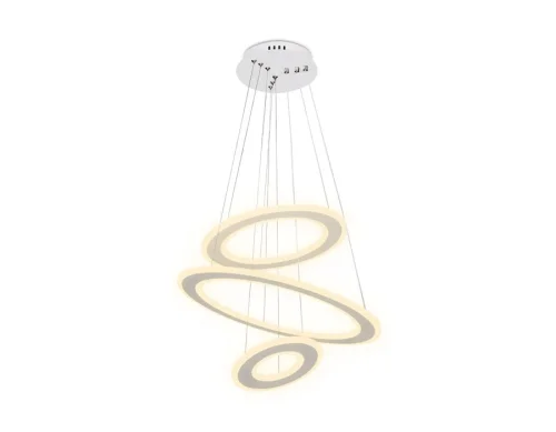 Люстра подвесная LED с пультом Original FA432 Ambrella light белая на 1 лампа, основание белое в стиле современный хай-тек с пультом кольца фото 5