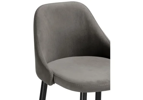 Барный стул Джама темно-серый / черный матовый 448667 Woodville, серый/велюр, ножки/металл/чёрный, размеры - ****460*530 фото 5